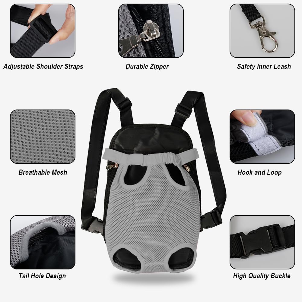 FEimaX Dog Carrier Backpack Pet Legs Out Front Cat Travel Bag, Adjustable Puppy Backpacks Carriers