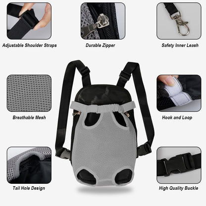 FEimaX Dog Carrier Backpack Pet Legs Out Front Cat Travel Bag, Adjustable Puppy Backpacks Carriers