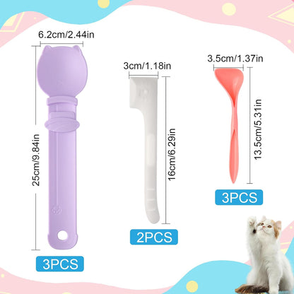 Cat Treat Dispenser Cat Treat Spoon Squeeze 8PCS Lickable Cat Holder with Cat Strip Feeder Spoon
