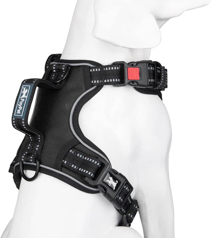 PoyPet No Pull Dog Harness, No Choke Front Clip Reflective Dog Vest with Soft Padded Vertical