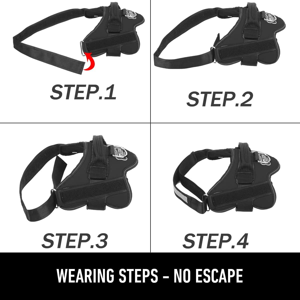Bolux Dog Harness, No-Pull Reflective Dog Vest, Breathable Adjustable Pet Harness with Handle for