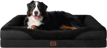 EHEYCIGA Memory Foam XXL Dog Bed for XLarge Sized, Extra Large Orthopedic Dog Sofa with Sides and