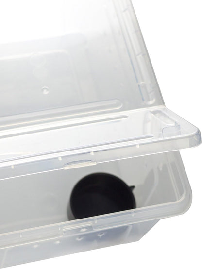 OMEM Portable Reptile Terrarium Habitat for Mini Pet Houses Breathable Holes Stackable Container (M)