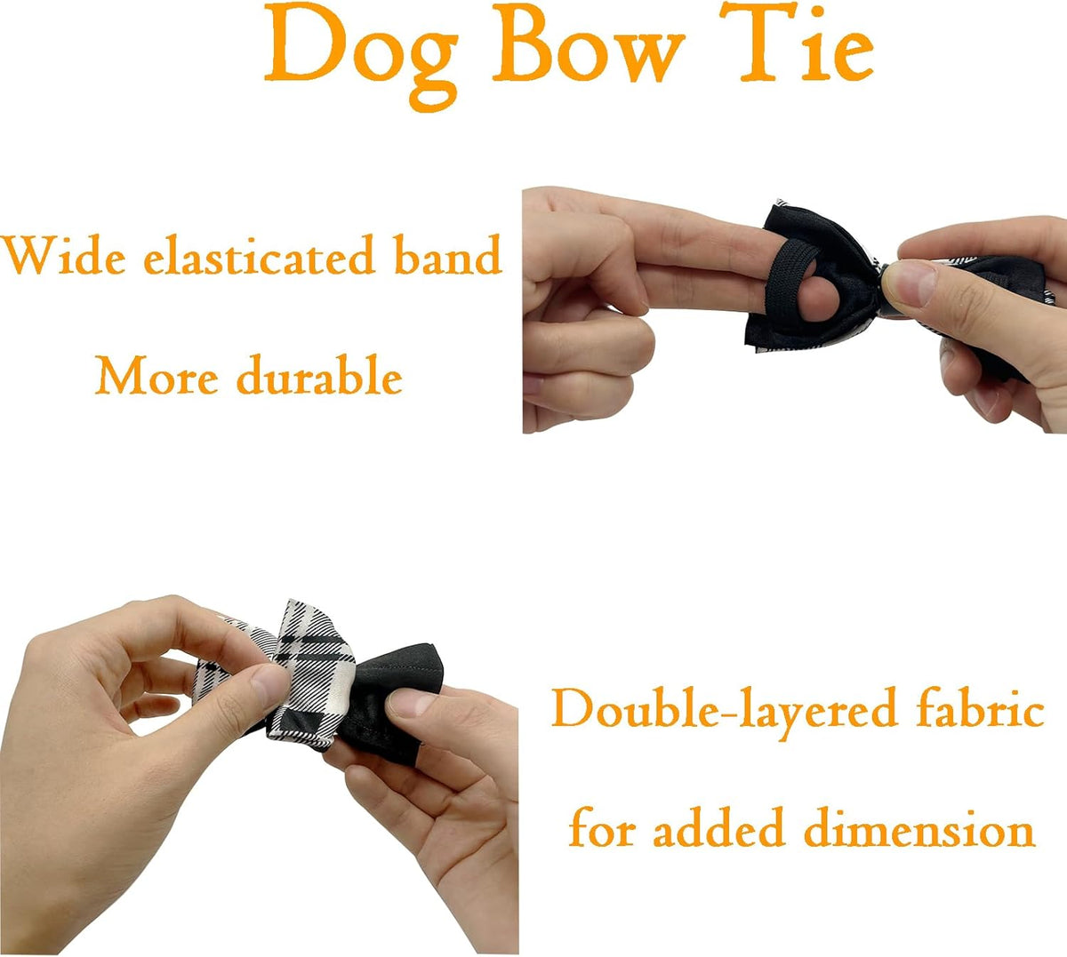 10 PCS Dogs Collar Elastic Attachment Bow Ties for Small Medium Large Pet/Cats Puppies Collar