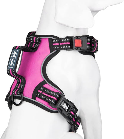 PoyPet No Pull Dog Harness, No Choke Front Clip Reflective Dog Vest with Soft Padded Vertical