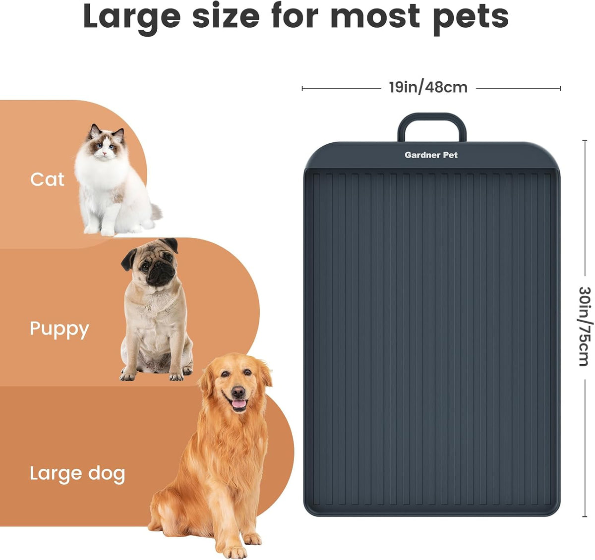 Gardner Pet Silicone Dog Food Water Mat for Floors Waterproof Anti-Slip Dog Bowl Large Mats for
