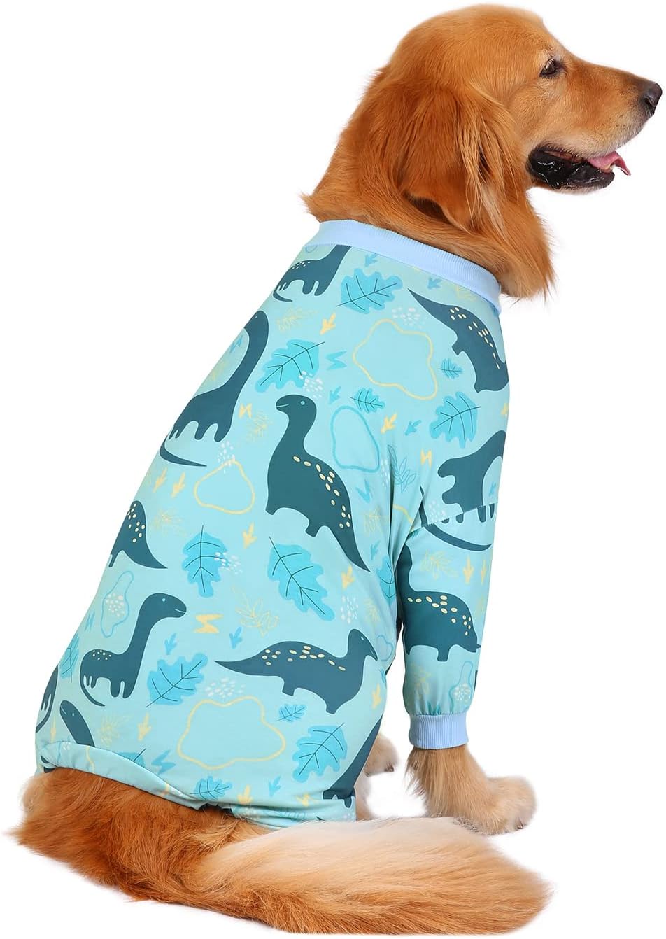 HDE Dog Pajamas One Piece Jammies Jumpsuit Pet Clothes Outfit Stretchy Lightweight Comfy Shirt Pjs