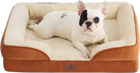 Bedsure Orthopedic Dog Bed Medium Size Dogs - Washable Medium Dog Cat Bed Waterproof, Comfort Pet
