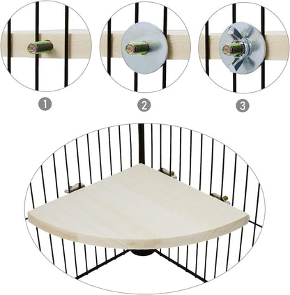 Wontee Bird Perch Stand 2 Pack Wooden Platform Corner Ledge for Budgies Cockatiels Conures African