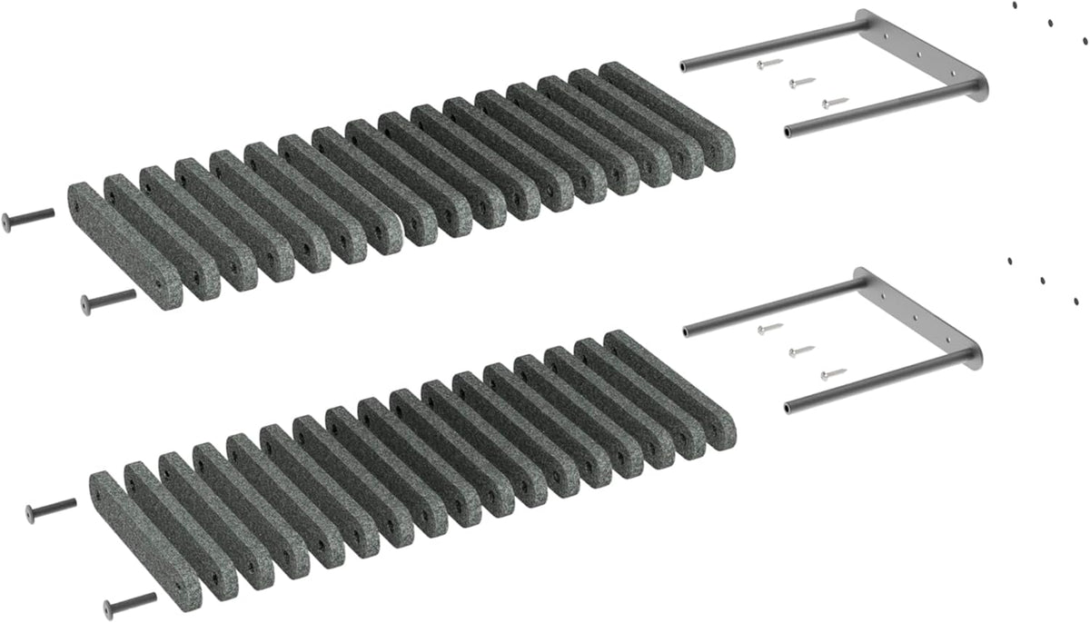 Wall Mounted Cat Steps Short Shelves (2) by Pryde Pets - Stairs for Walkways, 100% Sustainable PET