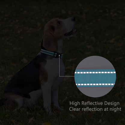 Reflective Dog Collar Padded with Soft Neoprene Breathable Quick Release Basic Dog Collars for