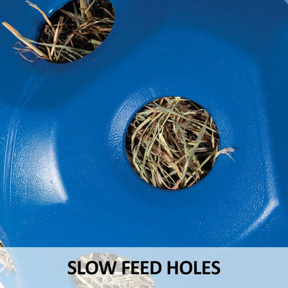 Schneiders Slow Feed Hay Ball Feeder for Horses | Color Blue Horse Stable Companion | Slow Feed