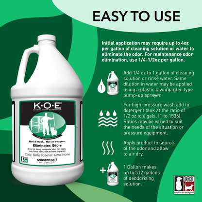 Thornell KOE Kennel Odor Eliminator Concentrate, Odor Eliminator for Strong Odors, Great for Cages