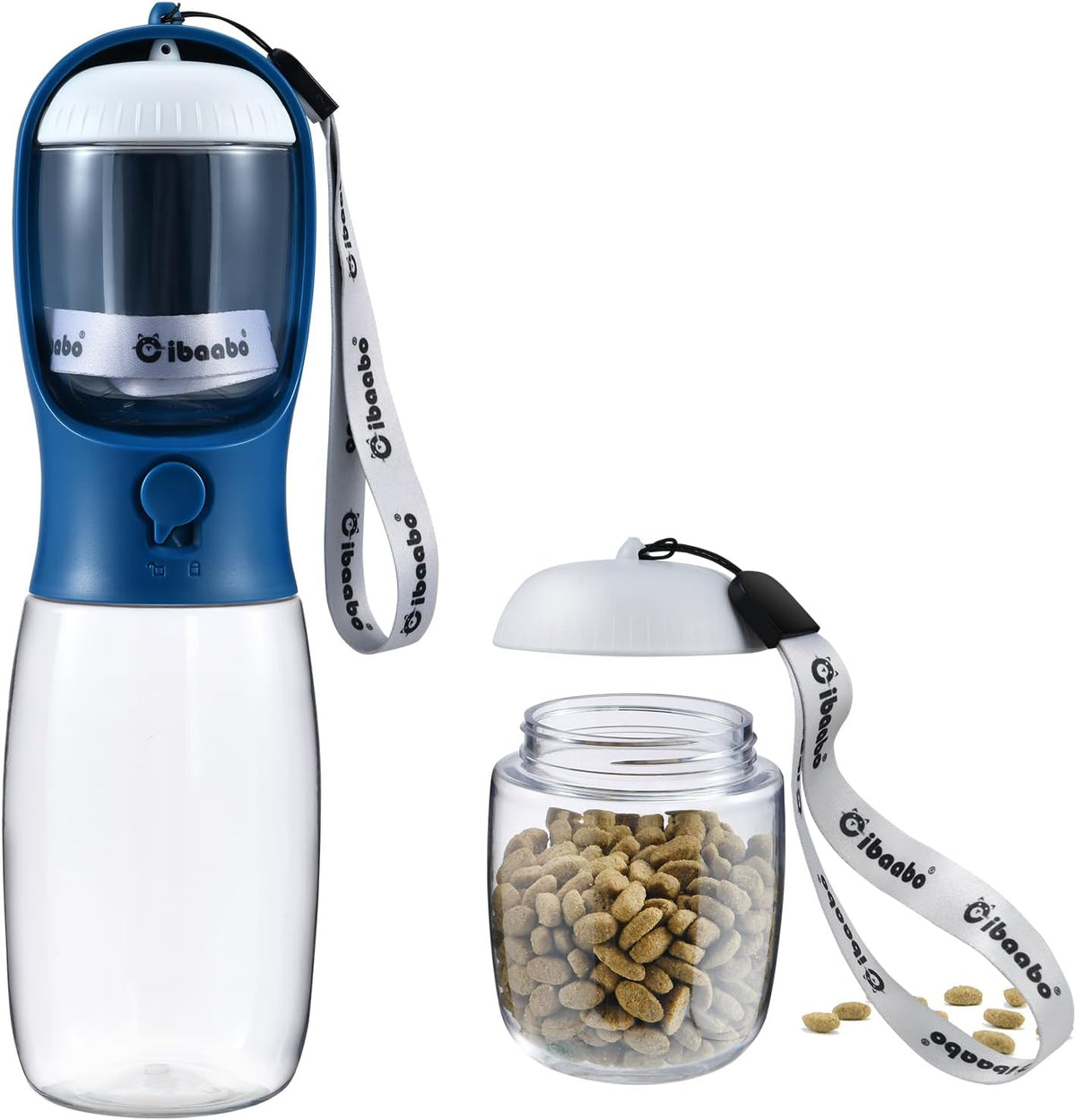 Dog Water Bottle with Food Container, Travel Puppy Water Bowl, Portable Pet Dispenser, Dog Stuff