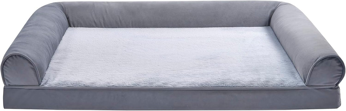 Amazon Basics Living Room Couch Dog Bed with Premium Foam, Pressure-Relief Support for Dogs up to
