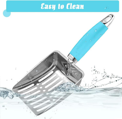 Cat Litter Scoop - Stainless Steel Metal Cat Litter Scoop-Sturdy Mesh Scooper - Mesh Shovel-Easy to