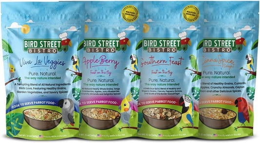 Parrot Food Sample Pack Cooks in as Little as 3 to 15 min | All Natural & Organic Grains and