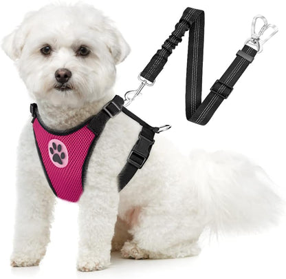 SlowTon Dog Seat Belt Harness for Car, Dog Car Harness Adjustable Mesh Breathable & Dog Seatbelt