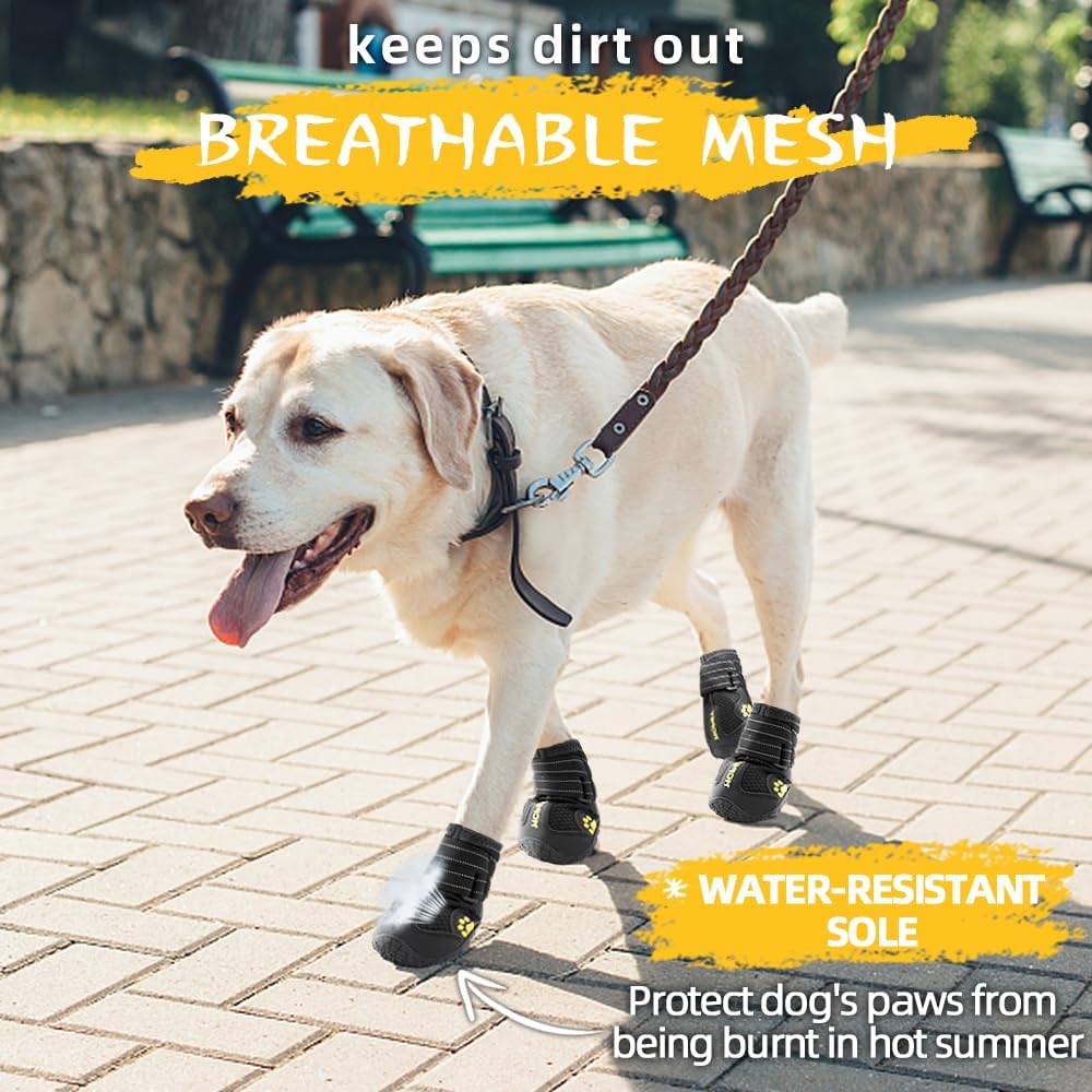 Hcpet Dog Shoes, Dog Boots for Large Dogs, Waterproof Dog Booties Paw Protector for Summer Hot