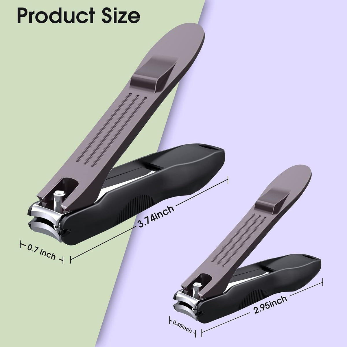 GLAMFIELDS Nail Clipper with Catcher, No Splash Fingernail Toenail Clipper Stainless Steel Nail