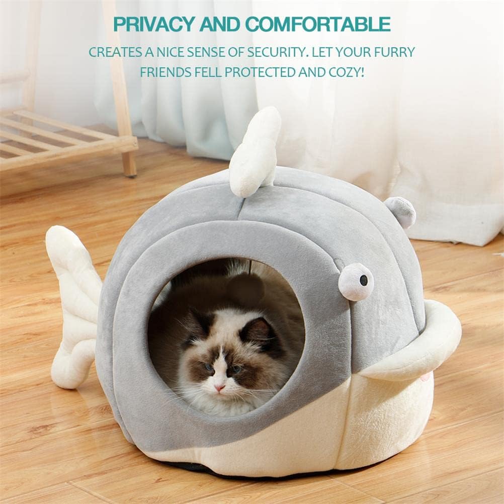 Lcybem Cat Beds for Indoor Cats - Cat Bed Cave with Removable Washable Cushioned Pillow, Calming