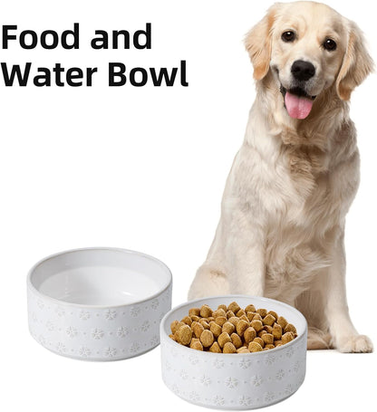 7.3inch Ceramic Dog Bowl, Food and Water Bowl for Medium Breed Dog, Pet Bowl for Replacement