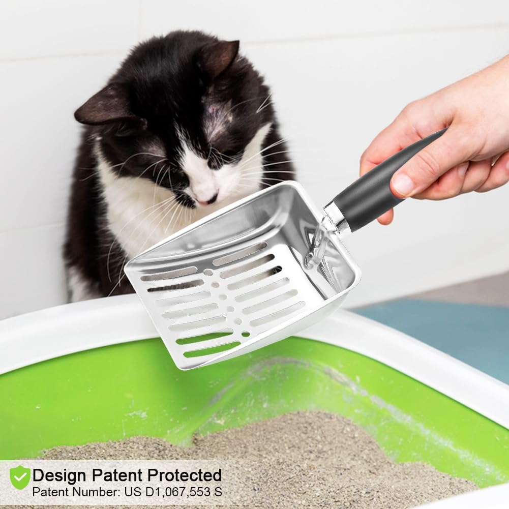 Cat Litter Scoop - Stainless Steel Metal Cat Litter Scoop-Sturdy Mesh Scooper - Mesh Shovel-Easy to