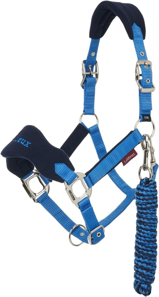 LeMieux Vogue Fleece Headcollar - Halter & Leadrope - Extra Padding, Adjustable at Curb and Poll