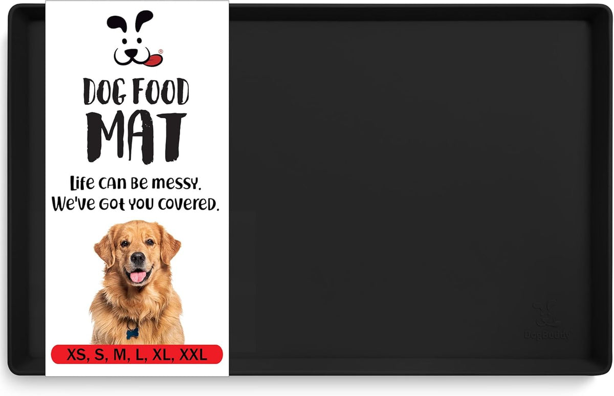 DogBuddy Dog Food Mat – Waterproof Dog Bowl Mat for Food and Water, Silicone Pet Feeding Mats for