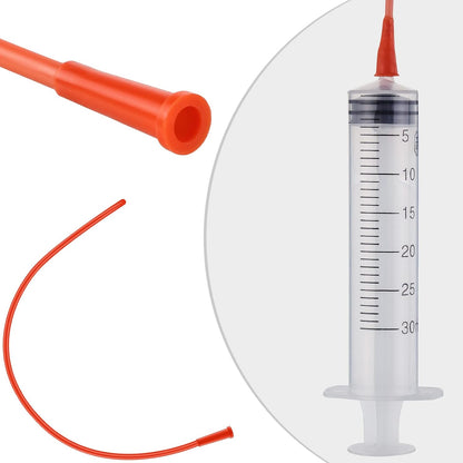 3 Sets Puppy Kitten Feeding Tube Kit Includes 3 Pcs 8 FR Red Rubber Feeding Tubes and 3 Pcs 30 ml