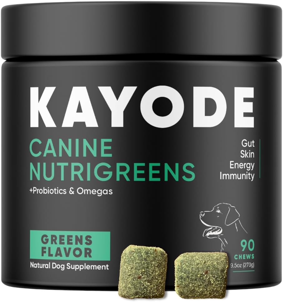 Canine NutriGreens - Natural Dog Vitamins & Probiotics for Dogs. No Messy Powder. Includes