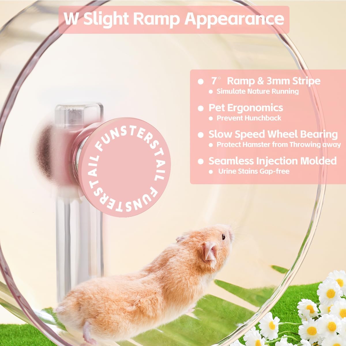 Super Silent Hamster Wheel 8.7 Inch, Magnetic Large Rat Wheel for Chinchilla, Gerbil, Guinea Pig