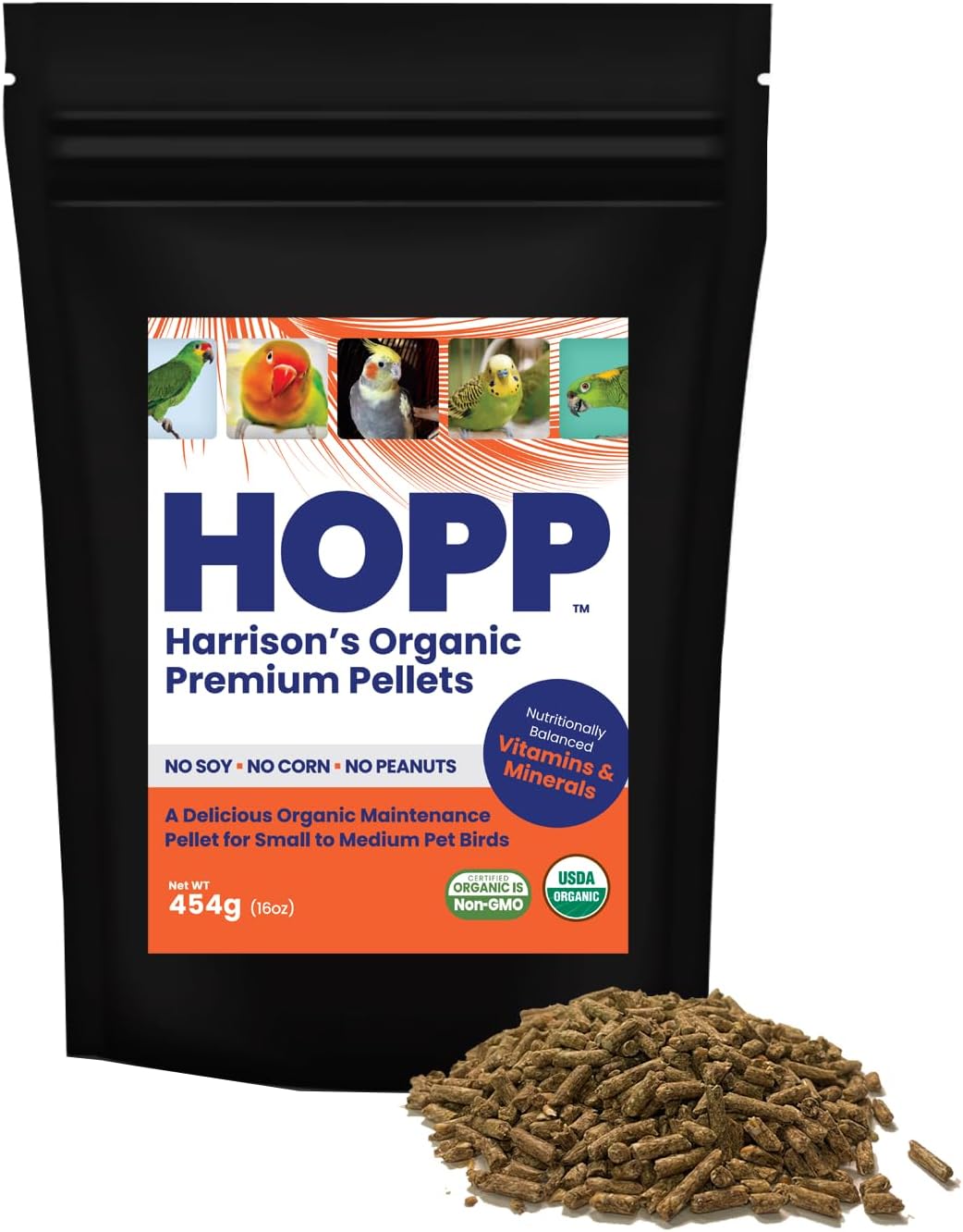 Harrison's Organic Premium Pellets- a Well-Balanced, Certified Organic Small to Medium Pet Bird