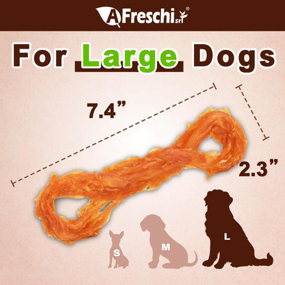 Afreschi Natural Turkey Tendon Rope (L) 10 oz, USA-Sourced Turkey Tendon, All Natural Puppy Chew