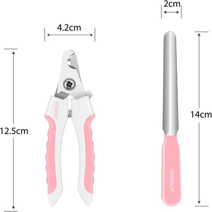 OneCut 4.7" Small Dog & Cat Nail Clipper Stainless Steel Cat Claw Trimmers for Rabbits, Guinea