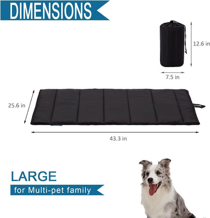 BDEUS 43x25In Large Size Outdoor Dog Bed, Waterproof & Portable Camping Travel Pet Mat, Easy to