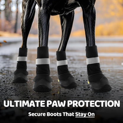 Hcpet Dog Shoes, Dog Boots & Paw Protectors for Winter Snowy Days, Rainy Weather, Outdoor Anti-Slip