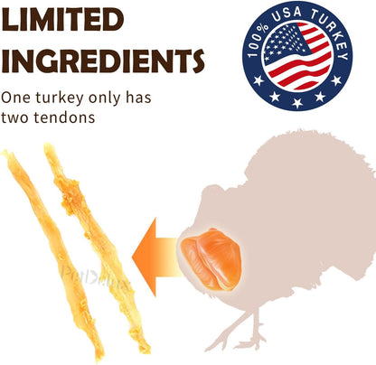iPaw Turkey Tendons for Dogs, 100% Turkey and US Sourced Raw Material, Hypoallergenic, All Natural
