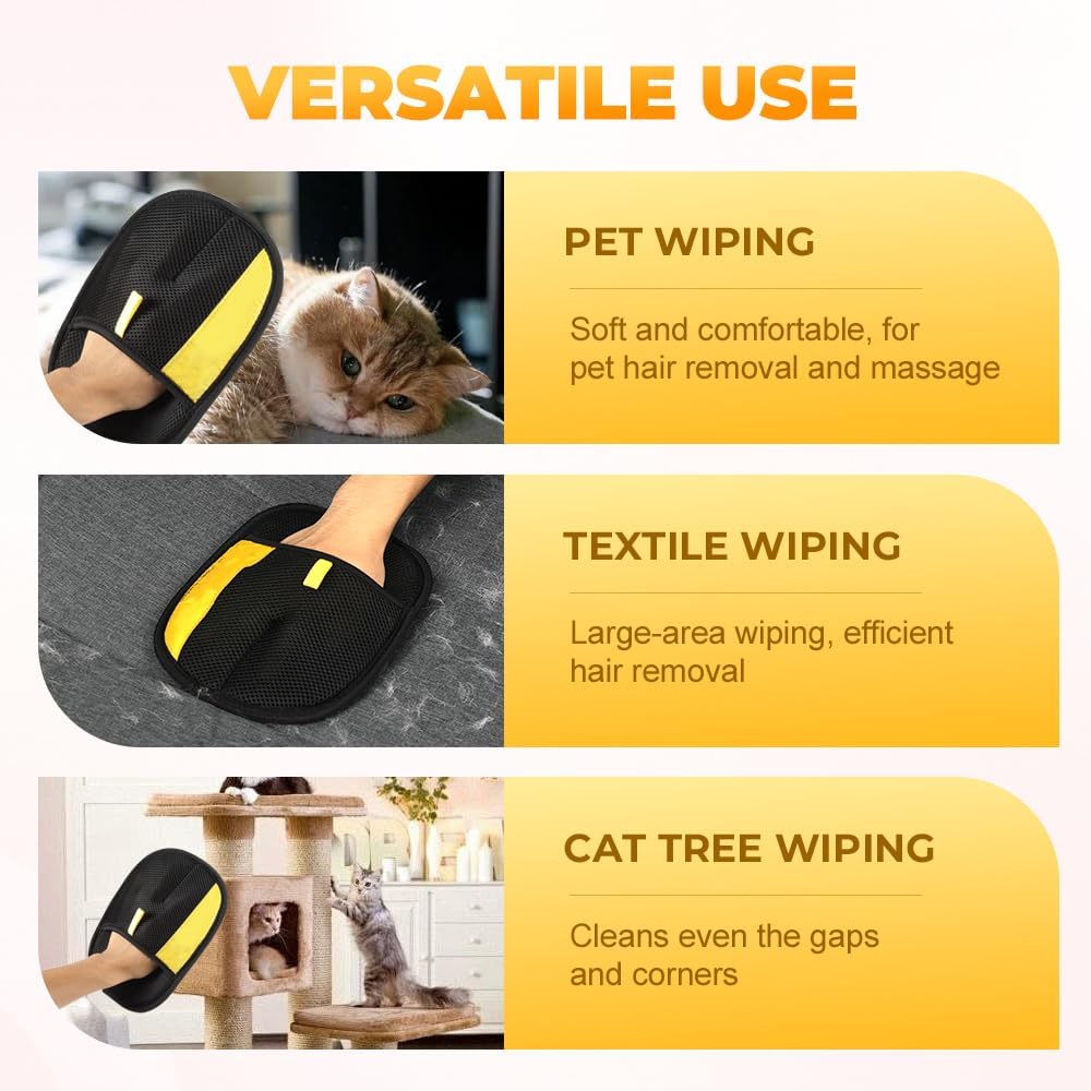 Pet Hair Removal Glove for Cats & Dogs, 2025 New Pet Hair Remover Electrostatic Gloves Pet Hair