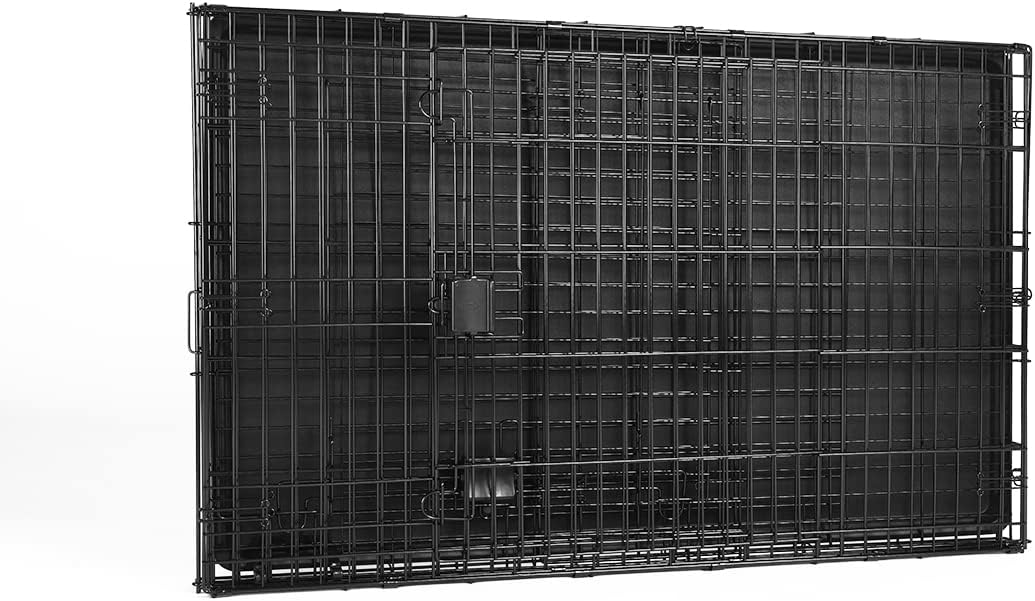 Amazon Basics Durable, Foldable Metal Wire Dog Crate with Tray, Double Door, 48 x 30 x 32.5 in