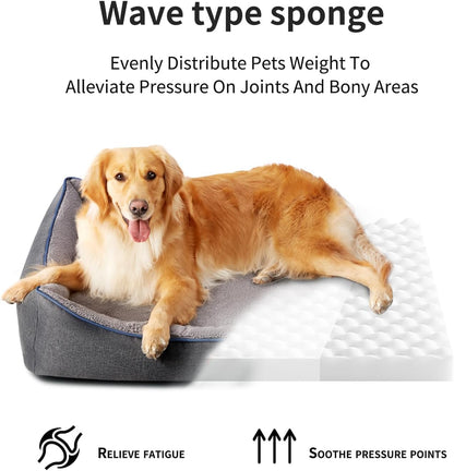Orthopedic Dog Beds for Medium Dogs, Durable Egg Crate Foam Sofa Dog Bed wit Washable Removable