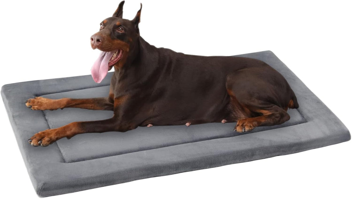 KHONSU PET Dog Bed Mat for Crate 1.1in Slim Cooling Pad Reversible Flannel & Waterproof Canva for