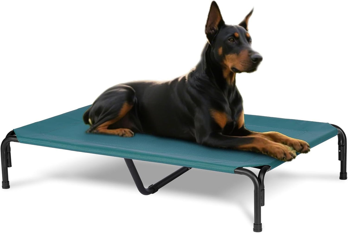 Elevated Dog Bed for Outdoor, XXXL Raised Dogs Cot with Washable Mesh, Cooling Pet Beds Chew Proof