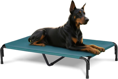 Elevated Dog Bed for Outdoor, XXXL Raised Dogs Cot with Washable Mesh, Cooling Pet Beds Chew Proof