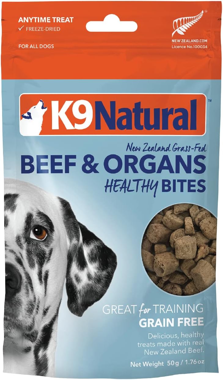 K9 Natural, Freeze-Dried Single Ingredient Dog Treats, High-Value, Low-Calorie Protein Bites for