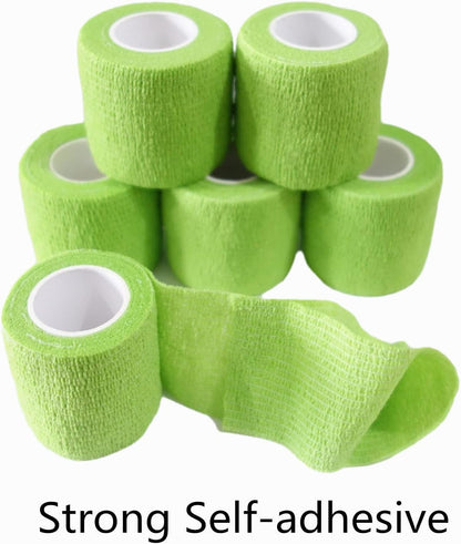 6 Pack 2" x 5 Yards Self Adhesive Bandage Wrap Breathable Cohesive Vet Wrap for Pets, Elastic
