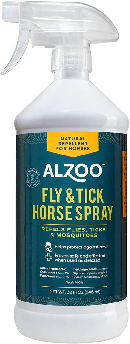 Natural Fly and Tick Horse Spray, Helps Repel Mosquitoes, Horseflies & Ticks, Plant-Based Active