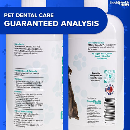 LIQUIDHEALTH Pet Dental Care Water Additive for Dogs & Cats - Fast Acting Pet Bad Breath Freshener