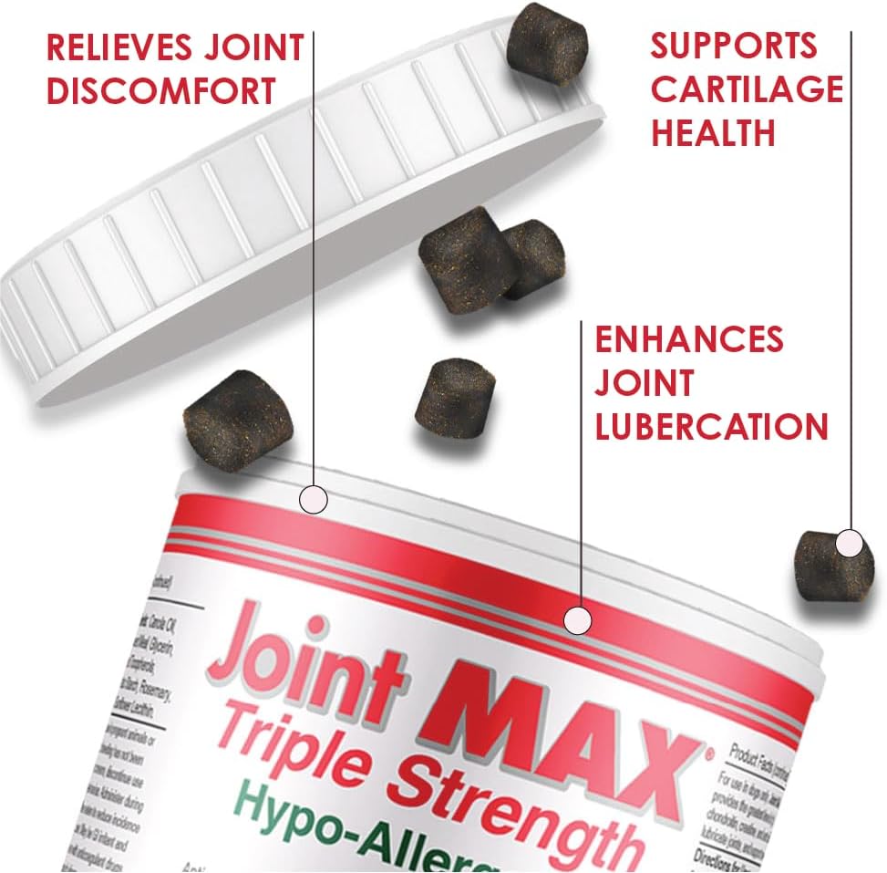Triple Strength Hypo-Allergenic Soft Chews for Dogs - Hip and Joint Support Supplement with