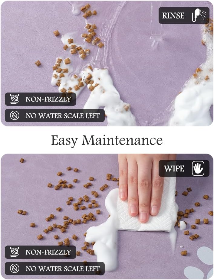 Pet Feeding Mat-Absorbent Dog Mat for Food and Water Bowl-No Stains Quick Dry Water Dispenser